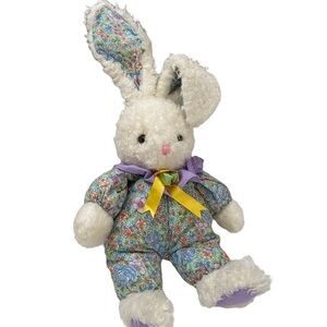 Fairview Vintage Bunny Plush Floral Suit Ruffle Collar